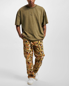 T-shirts pour hommes surdimensionnés 100% coton tissu peigné écologique respirant style décontracté streetwear coupe ample épaules tombantes - Product Image 5