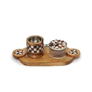 Mubkhar de madera hecho a mano para quemar incienso y resinas de aromaterapia elegante difusor de incienso de Tradebyd - Product Image 1