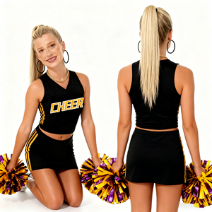 Tenues de cheerleading sportives en polyester 100 % avec logo personnalisé imprimé par transfert thermique, ensembles de danse pour cheerleading, grandes tailles - Product Image 2