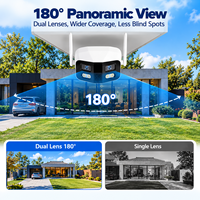 180 degrés panoramique Ip67 détection du corps humain double objectif couleur Audio bidirectionnel 4k 8mp Cctv sécurité balle Ip caméra réseau