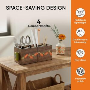 ที่วางช้อนไม้ขัดเงาเรียบเนียนราคาประหยัด ป้องกันความยุ่งเหยิงในครัวระหว่างเตรียมอาหาร โดย AALIYAN IMPEX - Product Image 2