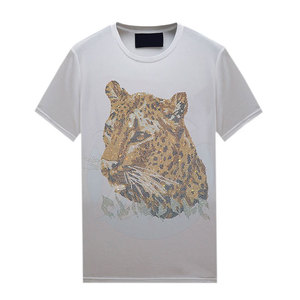 Gran oferta, camisetas de algodón 100% de calidad superior para hombre, diamantes de imitación decorados, MOQ bajo, suministro directo de fábrica - Product Image 1