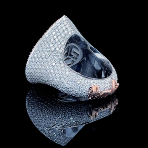 Bague en diamant créée par un laboratoire hip hop exclusif plaqué or blanc 14 carats pour hommes bague de mariage de fête taille brillante avec certificat IGI - Product Image 3