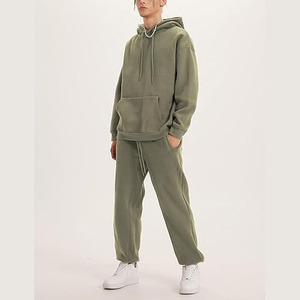 Chándal holgado acampanado liso de gran tamaño con logotipo personalizado OEM para hombre, ropa de calle, estilo veraniego bordado de algodón - Product Image 3