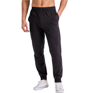 Color negro Ropa deportiva Entrenamiento hombres Ropa Track Jogger Pantalones con bolsillo Venta al por mayor High Street Black Men Jogger Pantalones - Product Image 1