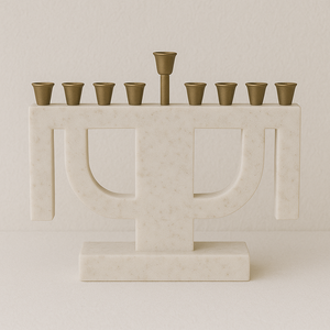 เชิงเทียนลายหินอ่อนลดราคาพิเศษ ทันสมัยสำหรับฮานุกกะห์ 9 เทียน คุณภาพพรีเมียม ของตกแต่งบ้าน แสงไฟสำหรับเทศกาล - Product Image 2