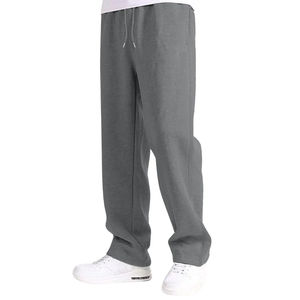 Custom Open Hem <b>Oversized</b> <b>Sweatpants</b> Straight Leg Men Loose Cotton Jogging Men Grey Baggy Jogger for Men's - Product Image 5