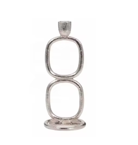 Candelero de Metal plateado de estilo americano, portavelas decorativo para el hogar, para decoración de centro de mesa de boda, precio bajo - Product Image 1