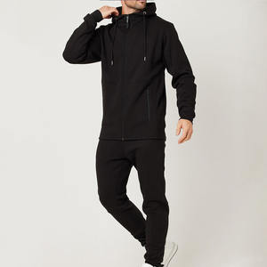 Ensemble de survêtement à la mode pour hommes, sweat à capuche surdimensionné avec fermeture à glissière et pantalon de jogging cargo, survêtement en polyester respirant pour hommes - Product Image 1