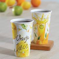 Vaso de Papel Desechable TBH de Primera Calidad, 12 oz, Blanco, Pared Simple, Doble Laminación de PE, 100% Ecológico