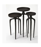 Table d'appoint de luxe moderne en métal, finition antique, faite à la main, avec plateau rond, personnalisable en usine, pour salon ou comme table basse.
