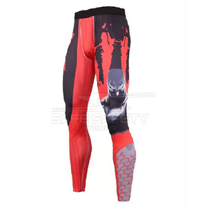 Mallas profesionales hechas en fábrica personalizadas para hombre, pantalones de entrenamiento de cuerpo elástico de cintura alta con diseño de sublimación impreso - Product Image 2
