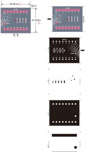 Pegatina personalizada cuadrada adhesiva PET con acabado brillante de 0,17mm con orificio de troquelado impermeable 500 piezas MOQ - Product Image 1