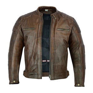 Veste de moto zippée personnalisée pour hommes Streetwear en cuir PU coupe-vent à la mode pour la conduite de moto en hiver - Product Image 5