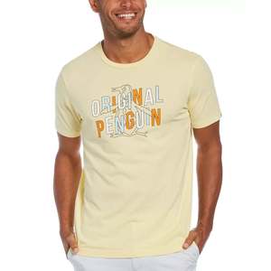T-shirt Originale Penguin da Uomo con Grafica OPG a Maniche Corte, Giallo Banana, Taglia M - 100% Cotone Jersey 280 Grammi, Design a Tinta Unita - Product Image 1