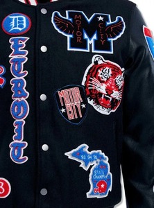 Blouson Bomber Collège Personnalisé en Cuir Brodé Chenille pour Homme et Femme 2025 - Product Image 3