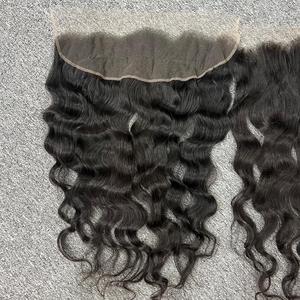 Extensiones de cabello humano crudo vietnamita natural 100% HD para encaje Frontal con fuente de donante Natural Wave One - Product Image 3