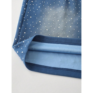 Short personnalisé en strass bleu délavé pour hommes Streetwear d'été Short de survêtement en coton doux avec cordon de serrage Hip Hop Gym Cordon de serrage plat - Product Image 4