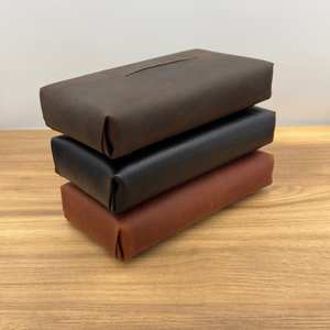Boîte à mouchoirs en cuir créative couverture moderne Simple boîte de papier domestique pour salon Restaurant Logo personnalisé LBTC-0019B - Product Image 6
