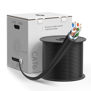 <span class=keywords><strong>Cable</strong></span> Ethernet a granel Cat6 F/<span class=keywords><strong>UTP</strong></span>, PVC/LSZH, negro, 1000ft (305m), <span class=keywords><strong>cable</strong></span> de <span class=keywords><strong>cobre</strong></span> desnudo puro sólido de 23AWG, 550MHz, <span class=keywords><strong>cable</strong></span> LAN con carrete - Product Image 3