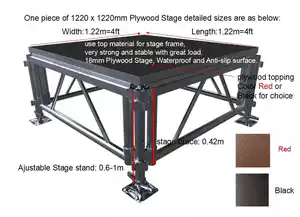 Escenario portátil de aluminio, escenario móvil a la venta, barato