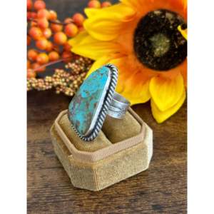 Augustine Largo Mohave Kingman Turquoise Sterling Silver <b>Adjustable</b> <b>Ring</b> - Product Image 3