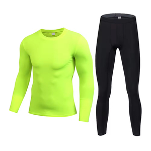 Conjunto de compresión para hombre de alta calidad, ropa deportiva para entrenamiento, conjuntos de Yoga, ropa activa, conjunto de Yoga de compresión transpirable con su propio logotipo - Product Image 1