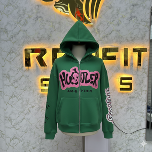 Tous les coloris, grande taille, nouveau style, sweat à capuche à fermeture éclair très demandé, imprimé en relief, fabriqué en usine, prix bas, sweat à capuche pour hommes, sweat à capuche pour hommes - Product Image 3