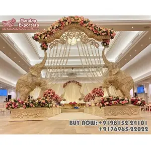 Decoração de entrada de salão de festas de casamento em Tamil, evento de casamento judaico, decoração de entrada de elefante, decoração de entrada de casamento na Índia do Sul