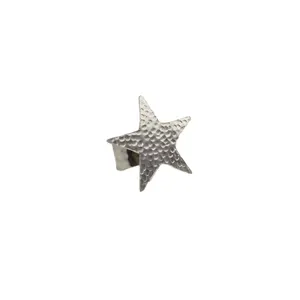 OEM ODM Customization Handmade Silver plated Adjustable Stylish Handmade Star Hammered Design Ring SKU6596