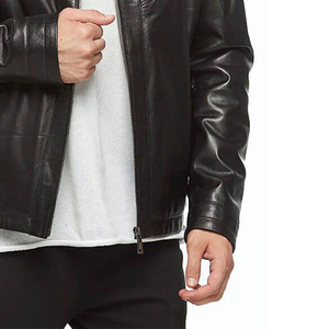 Nouveauté Veste en cuir pour homme unie respirante personnalisée / Meilleure vente en gros de vestes en cuir pour homme - Product Image 6