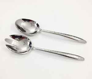 Poignée en résine rouge de haute qualité et ensemble de serveurs à salade en acier inoxydable 2 pièces ensemble de serveurs à salade accessoires de cuisine - Product Image 3