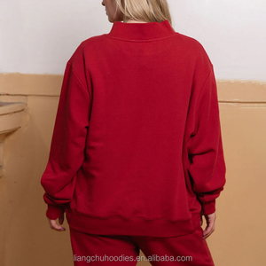 เสื้อสเวตเชิ้ตผู้หญิงคอเต่าทรงโอเวอร์ไซส์สำหรับฤดูหนาว ผ้าฝ้ายฟลีซปักโลโก้ ระบายอากาศได้ดีและมีซับใน - Product Image 2