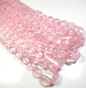 ลูกปัดมอร์แกนไนต์สีชมพูคุณภาพดีเยี่ยม เกรดสูง ขนาด 17 นิ้ว 7-13 มม. ลูกปัดรูปไข่เรียบเนียนจากธรรมชาติ สำหรับทำเครื่องประดับ รูขนาด 0.40-0.45 มม. - Product Image 6