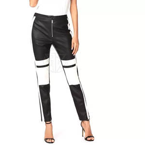 Pantalon en cuir PU doux au toucher, tissu durable, coupe régulière pour l'hiver, écologique, respirant, confortable, design de la taille - Product Image 1