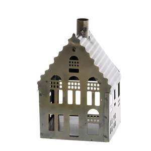 Lanterne de maison en métal argenté galvanisé à la vente, avec découpes en forme d'étoile, lanterne décorative pour la maison, le dessus de table et la décoration des fêtes, nouveauté - Product Image 1