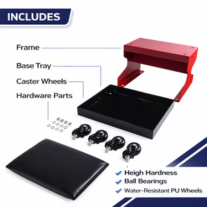 Heavy-Duty Garage Rolling Mechanic Creeper <b>Seat</b>, Workshop Repair Stool with Dual Tool <b>Storage</b> and Swivel Casters GAPGAR021 - Product Image 2