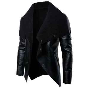 Venta al por mayor EE. UU. Tamaño Hombre Chaqueta de cuero más terciopelo Abrigo de invierno Chaquetas Motocicleta Pu Faux - Product Image 6