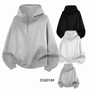 Sudadera con capucha de lana de 500gsm para hombre, pantalla de bordado 3D lavada con enzima anticontracción sólida lavada con ácido - Product Image 1