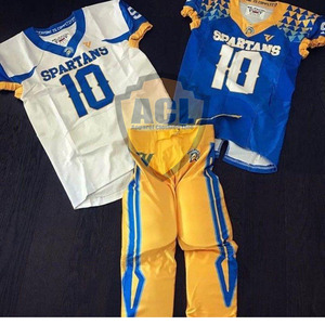 ขายส่งเย็บปักถักร้อยเสื้อฟุตบอลอเมริกันกีฬาสวมใส่ชุดฟุตบอลแห้งเร็วคุณภาพดีที่สุดระบายอากาศระเหิดชุด - Product Image 5