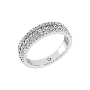 Bague fine unisexe en platine 950 fabriquée à la main à plusieurs rangées de diamants cultivés en laboratoire Alliance intemporelle pour fiançailles IGI - Product Image 1