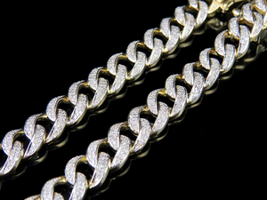 10K White <b>Gold</b> Cuban <b>Chain</b> with Lab Grown Diamonds Fully Iced Out Necklace Jewelry for <b>Mens</b> Streetwear & Party Wear - Product Image 3
