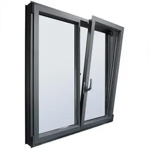 Fenêtre en aluminium au design moderne, vente en gros en vrac Fenêtre en aluminium anti-moustiques Fenêtre coulissante à grille en gaze intérieure