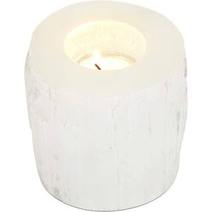 Bougeoir en pierre naturelle sélénite bougeoir en cristal naturel pierre précieuse cristal reiki de guérison approvisionnement en gros - Product Image 1