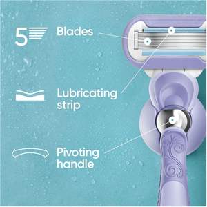 Gillette Venus Extra Smooth Swirl-Maquinilla de afeitar para mujer-9 cuchillas, 5 cuchillas duraderas para ofrecer un afeitado extra suave que dura - Product Image 4