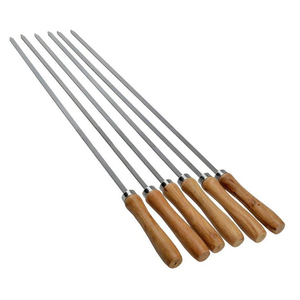 Pinchos de barbacoa de metal de acero inoxidable extra largos con varios mangos personalizados de buena calidad a precio de fábrica - Product Image 4