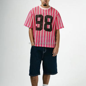 T-shirt pour hommes en tricot de polyester surdimensionné Boxy Basketball Soccer Baseball Mesh Jersey T-shirt pour hommes - Product Image 6