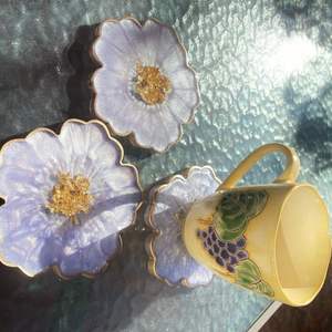 Dessous de verre modernes et élégants en résine pour décoration de maison et de table Dessous de verre en résine époxy Design indien comme souvenir - Product Image 3