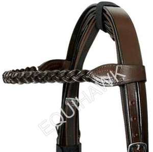 Juego de bridas de polo de diseño personalizado ligero Brida de caballo de cuero ecuestre con banda de cejas con cordones Riendas de cuero incluidas - Product Image 6