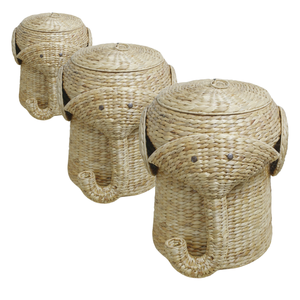 ตะกร้าสานมือรูปช้างเป็นมิตรกับสิ่งแวดล้อมอุปกรณ์จัดระเบียบและป้องกันขนมปังในห้องครัว - Product Image 1